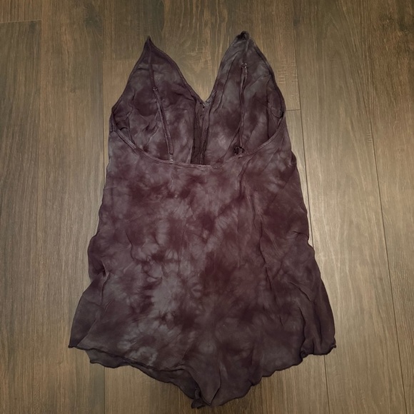 FREE‎ PEOPLE Intimately Walkabout Tie Dye Romper Jumpsuit Washed Black - Picture 4 of 6